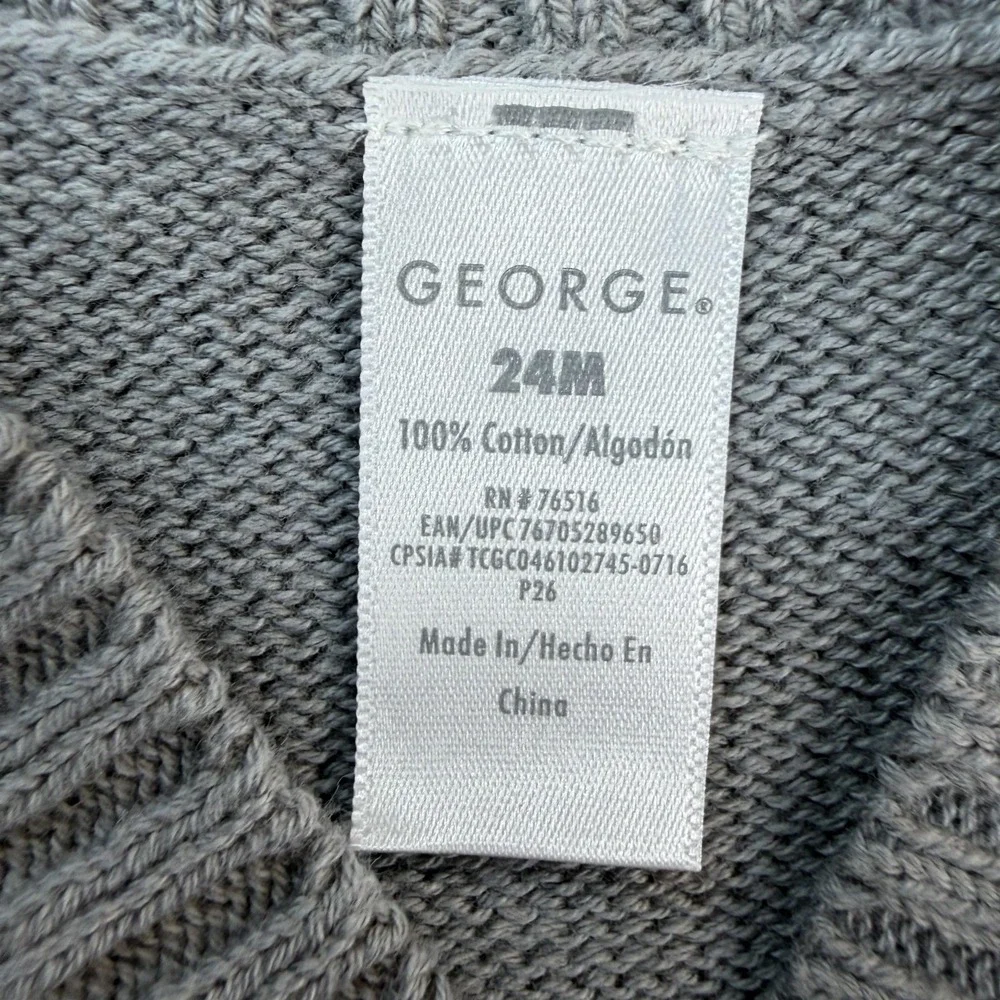 George Sweater Vest Toddler Boys 18-24 Months Gray Knit Fair Isle Bison Pullover